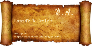 Maszák Arion névjegykártya